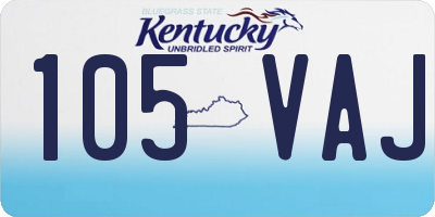 KY license plate 105VAJ