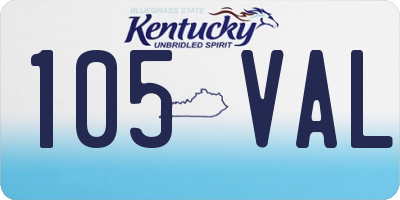 KY license plate 105VAL
