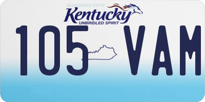 KY license plate 105VAM