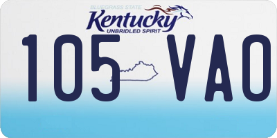 KY license plate 105VAO