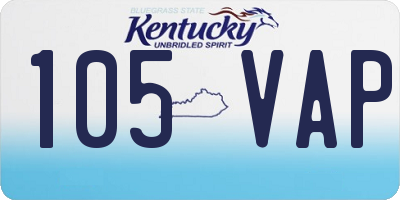 KY license plate 105VAP