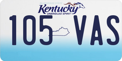 KY license plate 105VAS