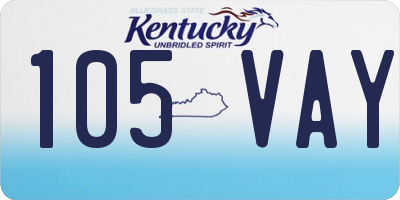 KY license plate 105VAY