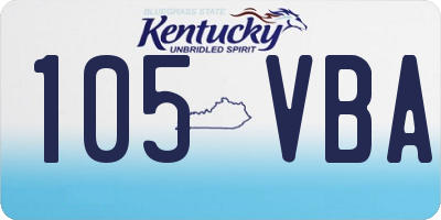 KY license plate 105VBA