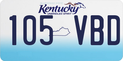 KY license plate 105VBD