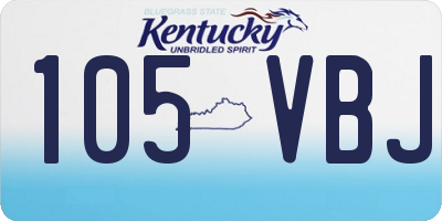 KY license plate 105VBJ