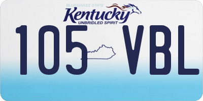 KY license plate 105VBL
