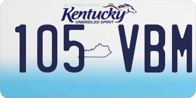 KY license plate 105VBM