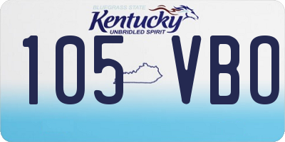 KY license plate 105VBO