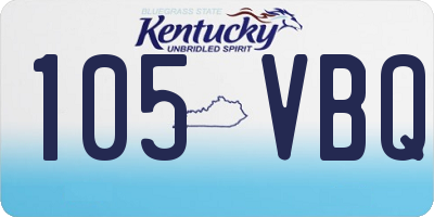 KY license plate 105VBQ