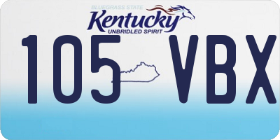 KY license plate 105VBX