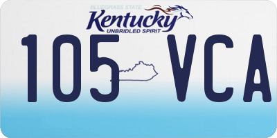 KY license plate 105VCA