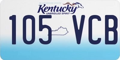 KY license plate 105VCB