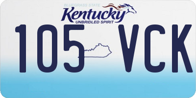 KY license plate 105VCK