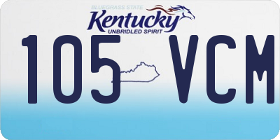 KY license plate 105VCM