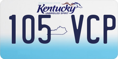 KY license plate 105VCP