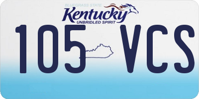 KY license plate 105VCS