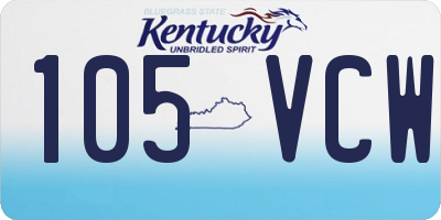 KY license plate 105VCW