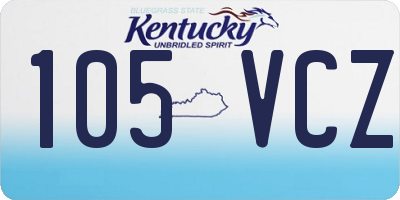 KY license plate 105VCZ