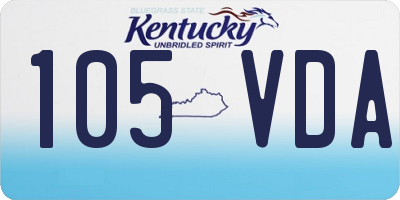 KY license plate 105VDA