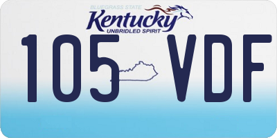 KY license plate 105VDF