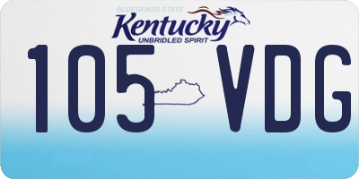 KY license plate 105VDG