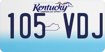 KY license plate 105VDJ