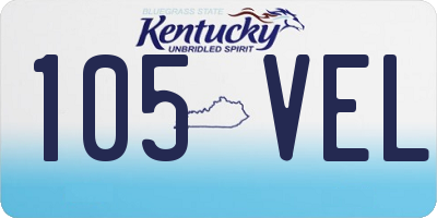 KY license plate 105VEL