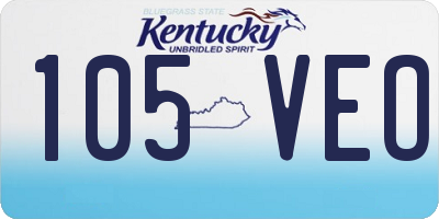 KY license plate 105VEO
