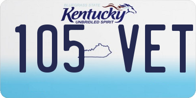 KY license plate 105VET