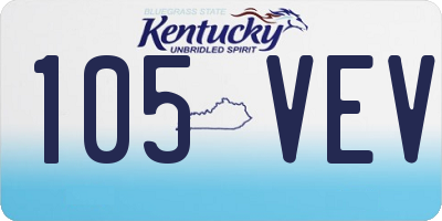 KY license plate 105VEV
