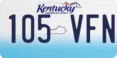 KY license plate 105VFN