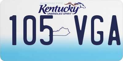 KY license plate 105VGA