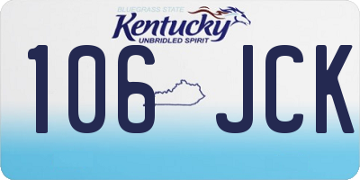 KY license plate 106JCK