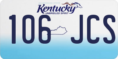 KY license plate 106JCS