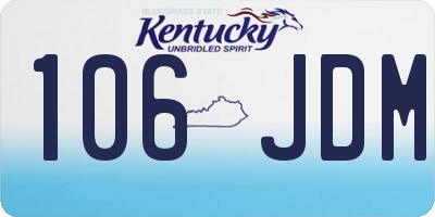 KY license plate 106JDM