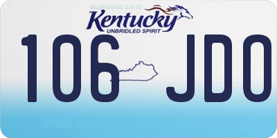 KY license plate 106JDO