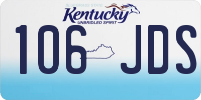 KY license plate 106JDS