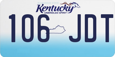 KY license plate 106JDT