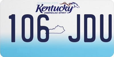 KY license plate 106JDU