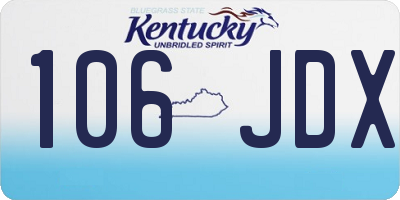 KY license plate 106JDX