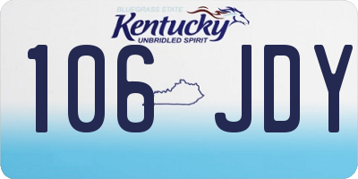 KY license plate 106JDY