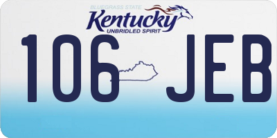 KY license plate 106JEB