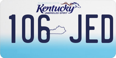 KY license plate 106JED