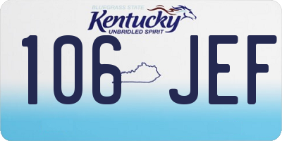 KY license plate 106JEF