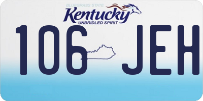 KY license plate 106JEH