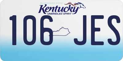 KY license plate 106JES