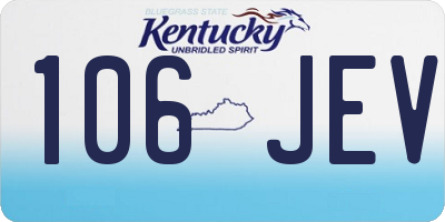 KY license plate 106JEV
