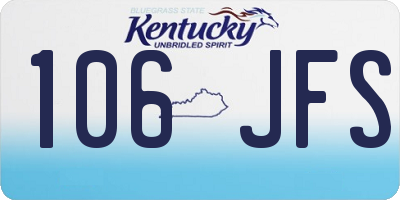 KY license plate 106JFS