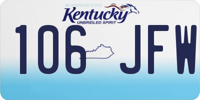 KY license plate 106JFW
